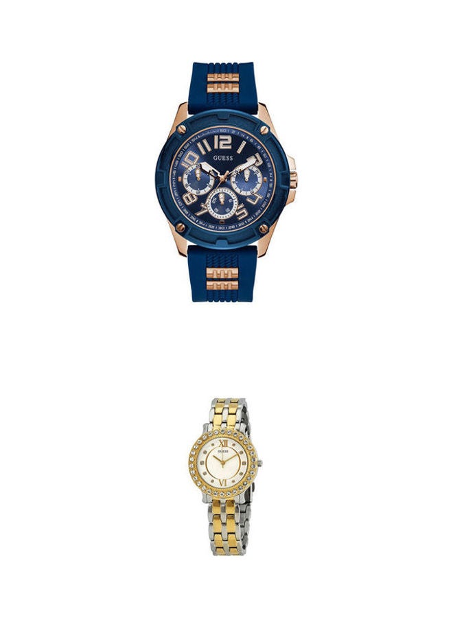 GUESS men Chronograph Wrist Watch GW0051G3 With Women's Stainless Steel Analog Watch W1062L4 Set - Image 1