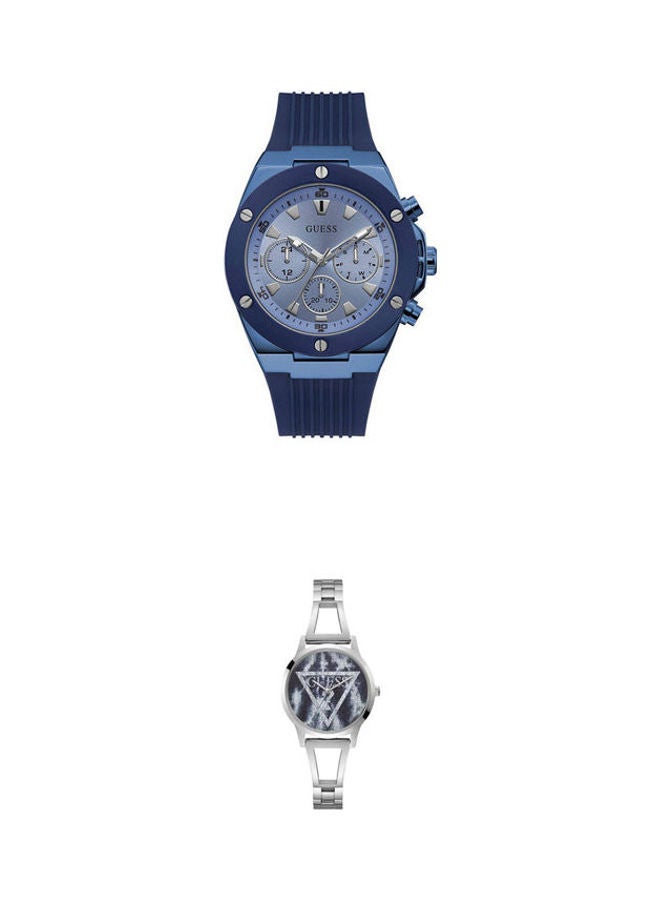 GUESS men Chronograph Wrist Watch GW0057G3 With Women's Stainless Steel Analog Watch W1145L1 Set - Image 1