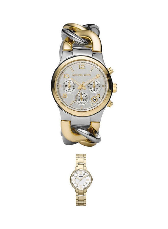 Michael Kors - Women's Stainless Steel Chronograph And Analog Watch Set - Image 1