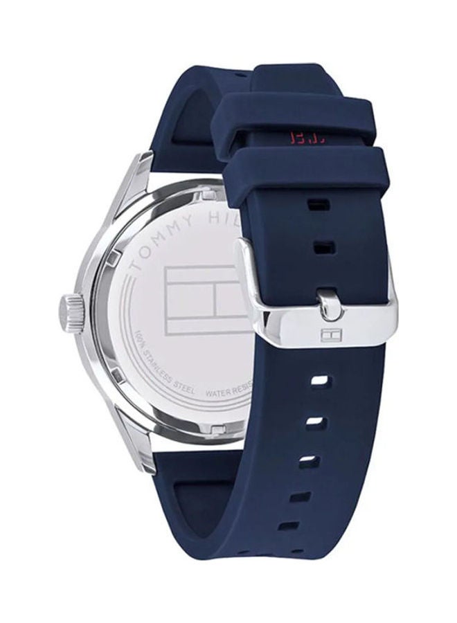 TOMMY HILFIGER - Men's Round Shape Silicone Strap Chronograph Wrist Watch With Women'S Stainless Steel Chronograph Watch Mk5974 - Image 1
