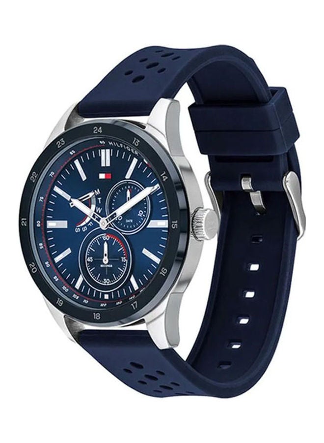 TOMMY HILFIGER - Men's Round Shape Silicone Strap Chronograph Wrist Watch With Women'S Stainless Steel Chronograph Watch Mk5974 - Image 1