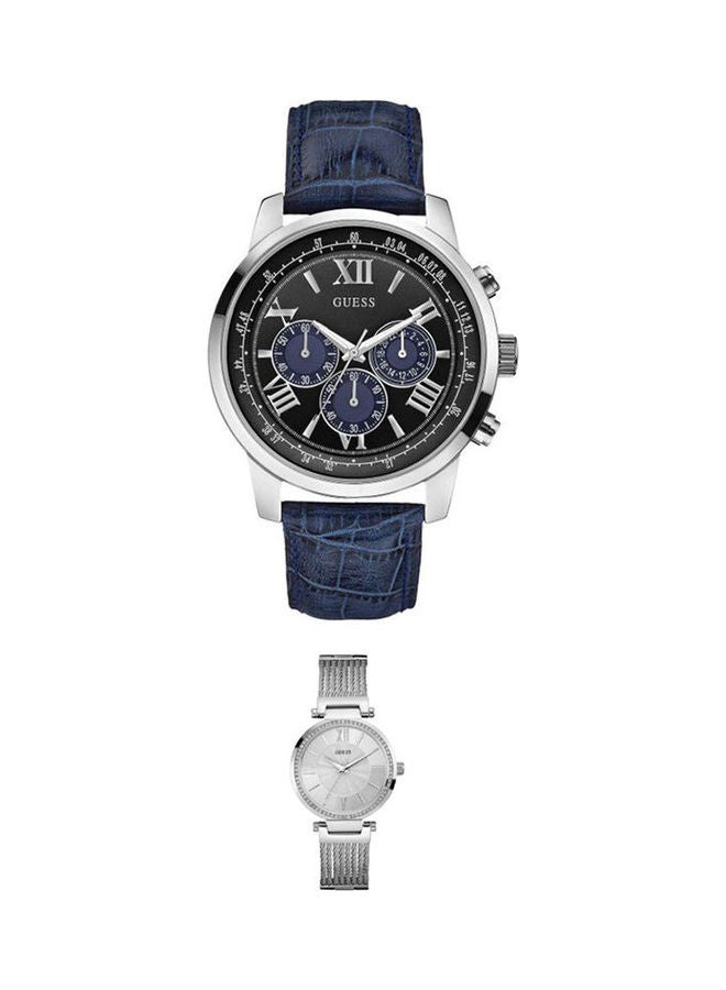 GUESS men Water Resistant Analog Watch W0380G3 with Women's Water Resistant Analog Watch W0638L1 - Image 1