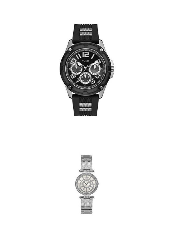 GUESS men Chronograph Wrist Watch GW0051G1 With Women's Stainless Steel Analog Watch W1008L1 Set - Image 1