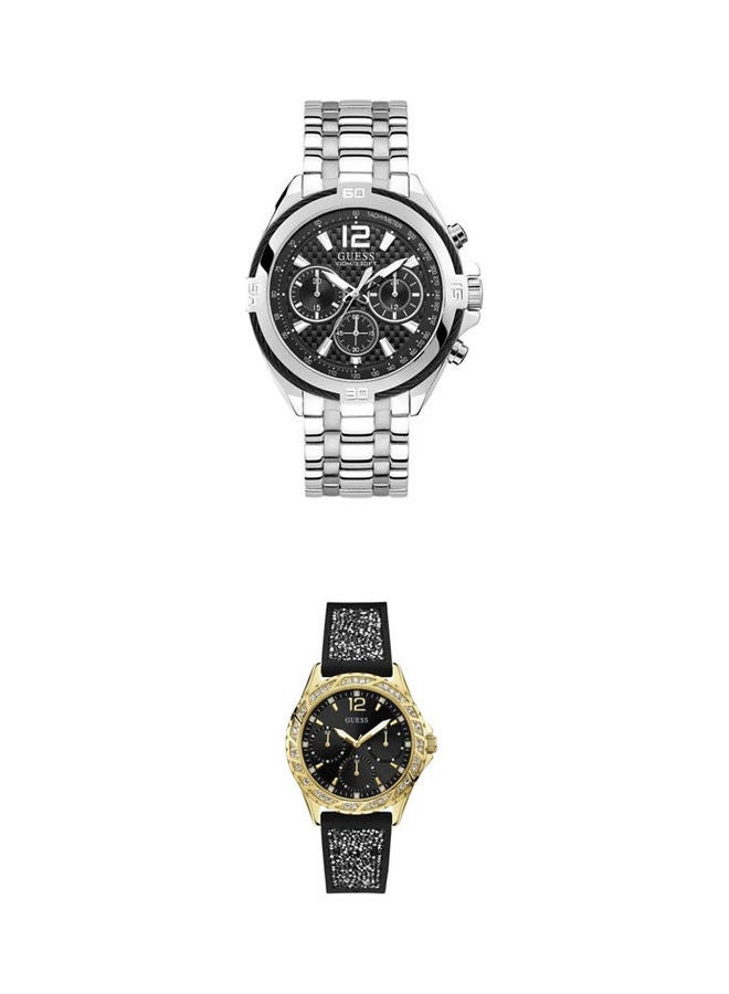 GUESS men Water Resistant Chronograph Watch With Women'S Water Resistant Analog Watch W1096L3 - Image 1