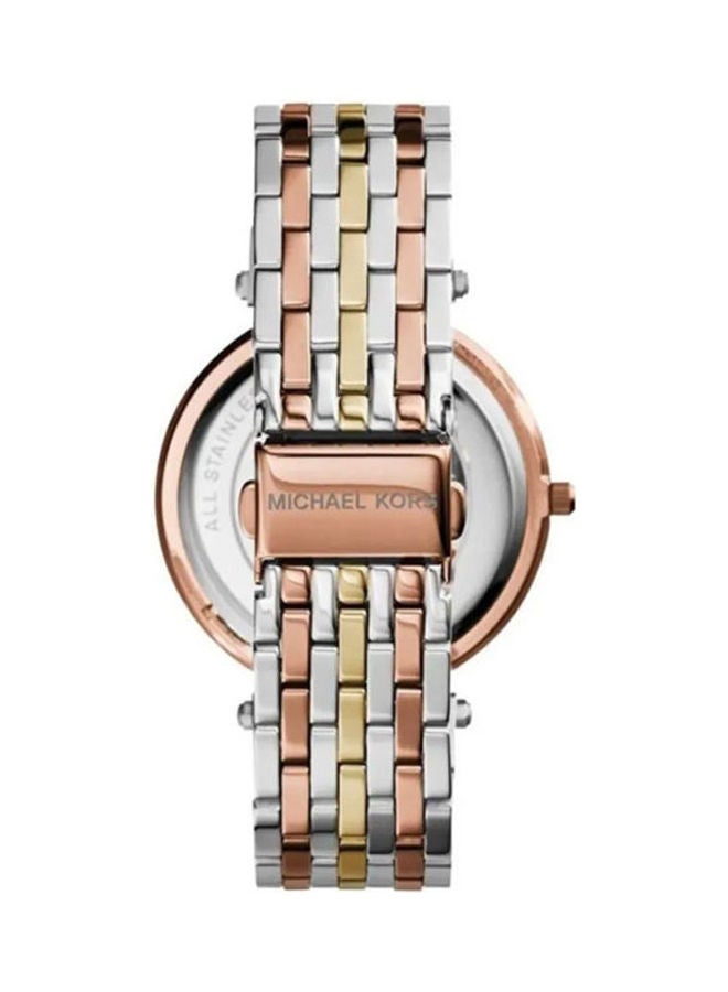 Michael Kors - Women's Darci Round Shape Stainless Steel Analog Wrist Watch With Men'S Chronograph Gunmetal Analog Quartz Watch Fs5256 - Image 1