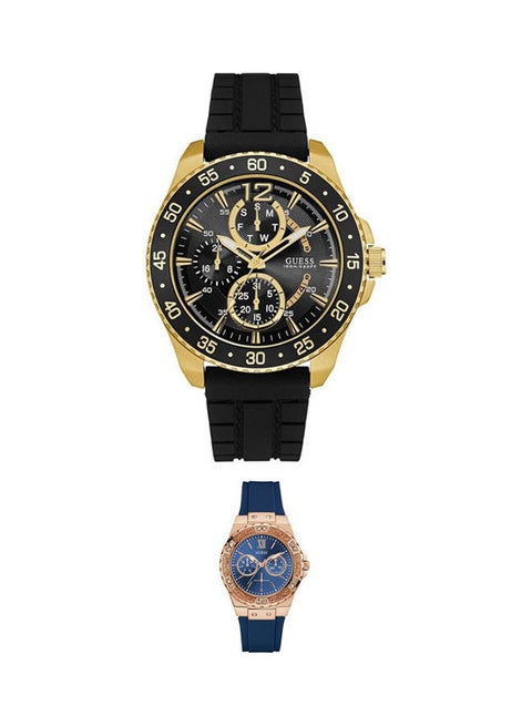 men Analog Quartz Watch W0798G3 with Silicone Chronograph Watch Set W1053L1