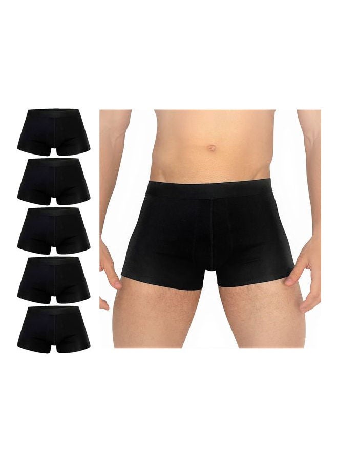 Comfortzone Boxer Briefs Breathable Underwear Pack Of 5 Black  - Image 1
