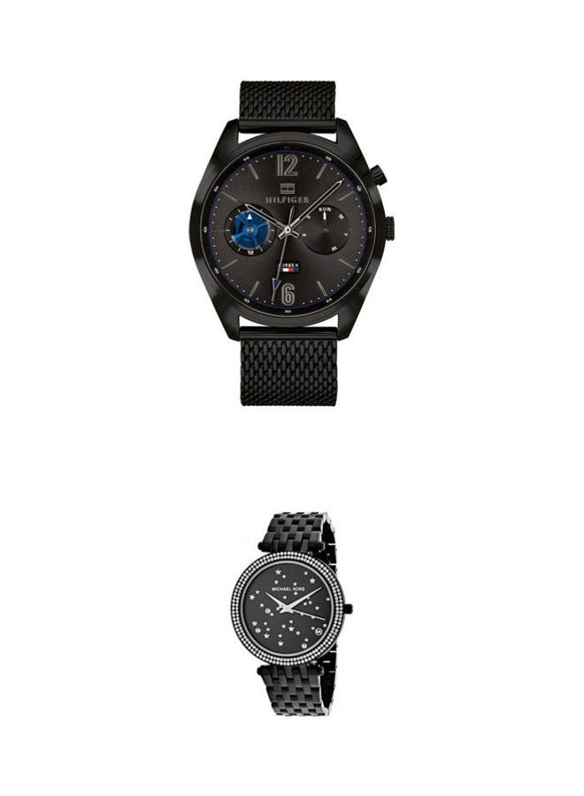 TOMMY HILFIGER men Deacan Round Stainless Steel Analog Watch With Women'S Analog Wrist Watch Mk3787 - Image 1