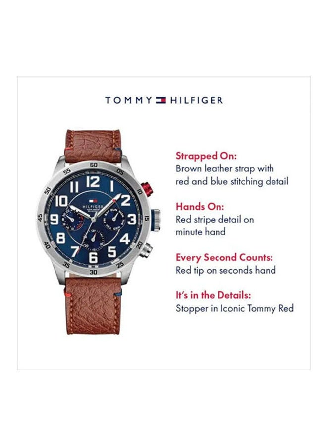 TOMMY HILFIGER - Men's Trent Leather Analog Watch And Metal Chronograph Watch Mk3843 Set - Image 1