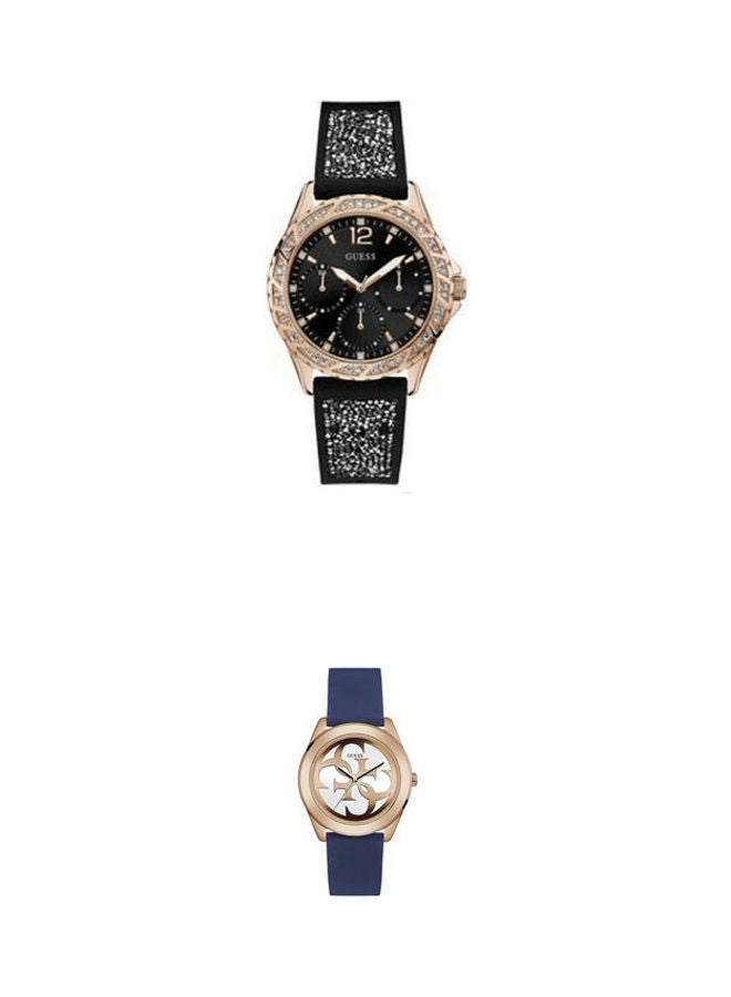 GUESS - Women's Chronograph Wrist Watch W1096L5 With Women's Silicone Analog Watch W0911L6 - Image 1