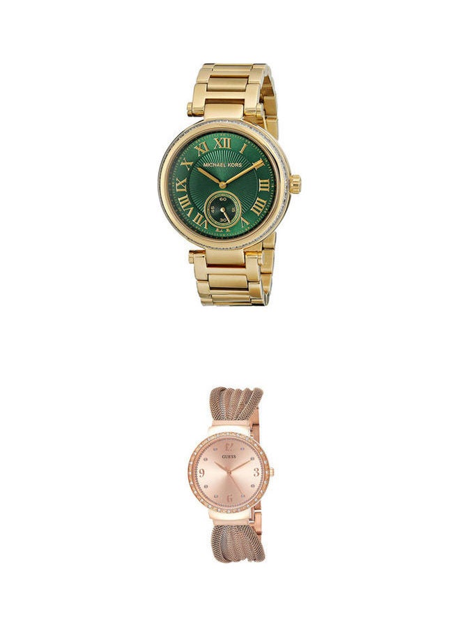 Michael Kors - women Metal Analog Wrist Watch Mk6065 With Women'S Chiffon Water Resistant Analog Watch W1083L3 - Image 1