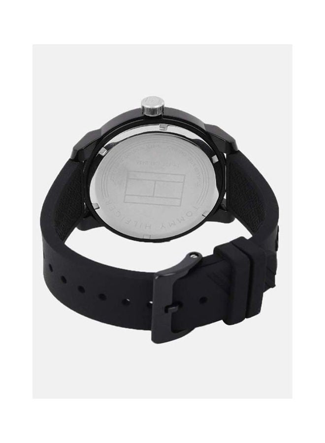 TOMMY HILFIGER men Round Silicone Analog Wrist Watch 1791483 With Water Resistant Chronograph Watch MK5943 Set - Image 2