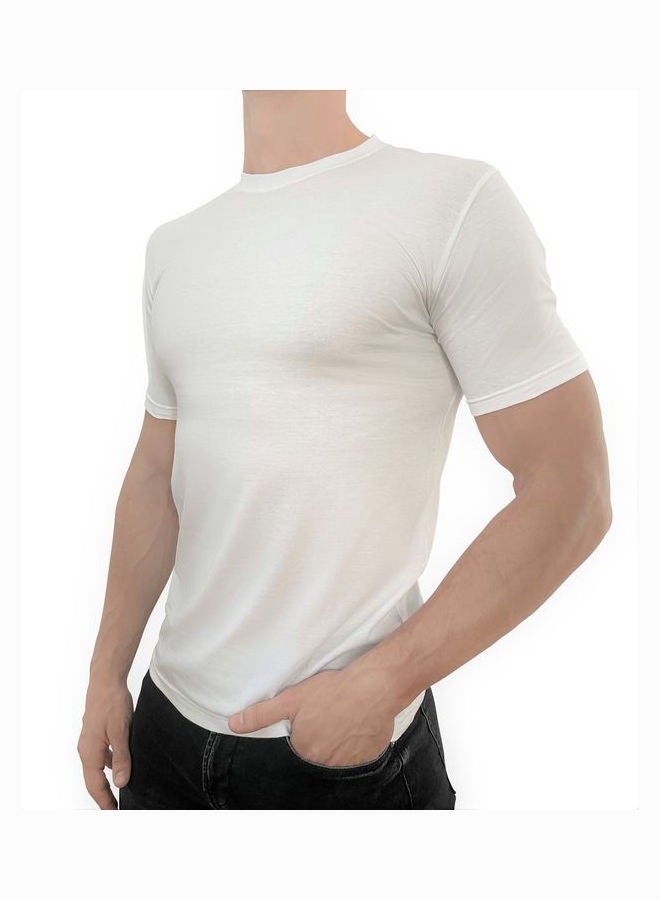 تيشيرت كمفورت زون برقبة دائرية مناسب للارتداء اليومي رمادي، أبيض - Image 3