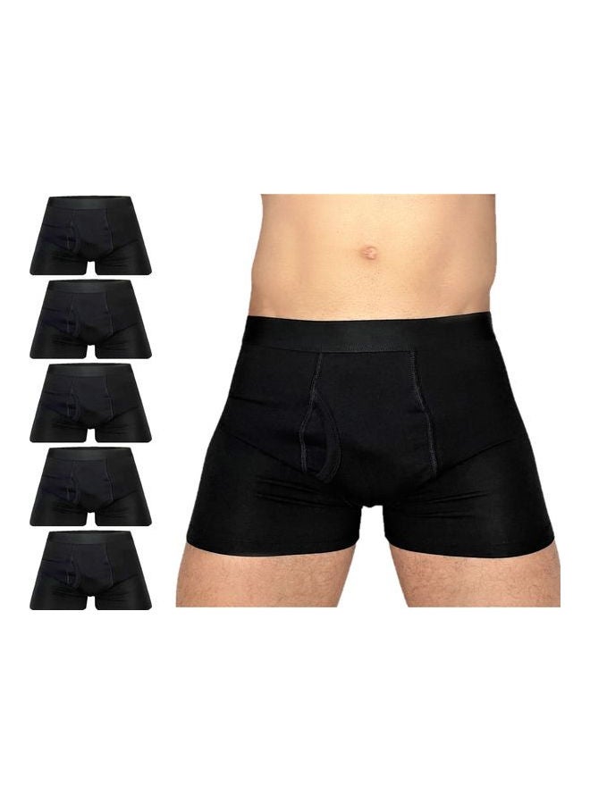 Comfortzone Boxer Briefs Breathable Underwear Pack Of 5 With Keyhole Black  - Image 1