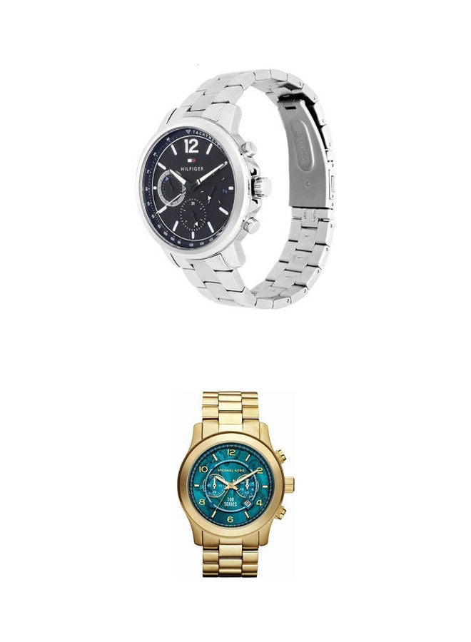 TOMMY HILFIGER - men Round Shape Stainless Steel Chronograph Wrist Watch 1791534 With Women'S Water Resistant Stainless-Steel Analog Wrist-Watch Mk8315 - Image 1