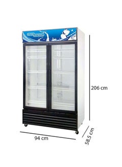 سوبر جنرال ثلاجة بباب منزلق سعة 800 لتر SGSC1017IS اسود/شفاف/أزرق  - Image 2