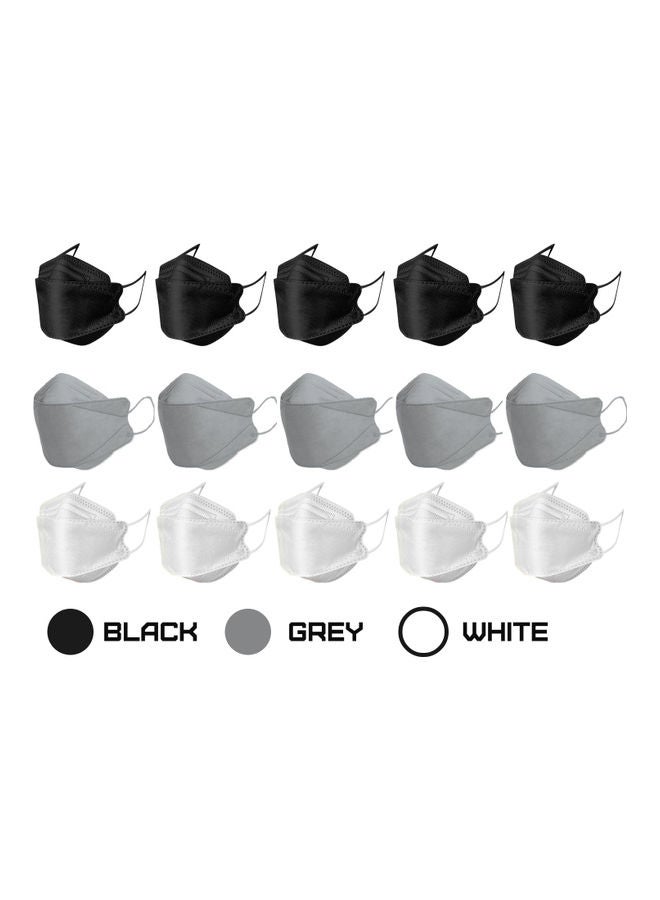 MedOne - 30-Piece N95 Face Mask For Adults White Grey and Black - Image 1