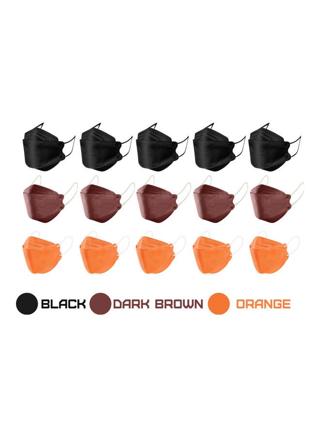 MedOne - 30-Piece N95 Face Mask For Adults Black Dark Brown and Orange - Image 1