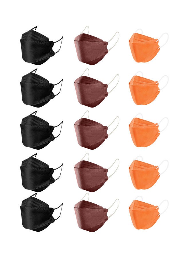 MedOne - 30-Piece N95 Face Mask For Adults Black Dark Brown and Orange - Image 1
