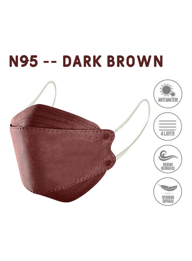 MedOne - 30-Piece N95 Face Mask For Adults Black Dark Brown and Orange - Image 1