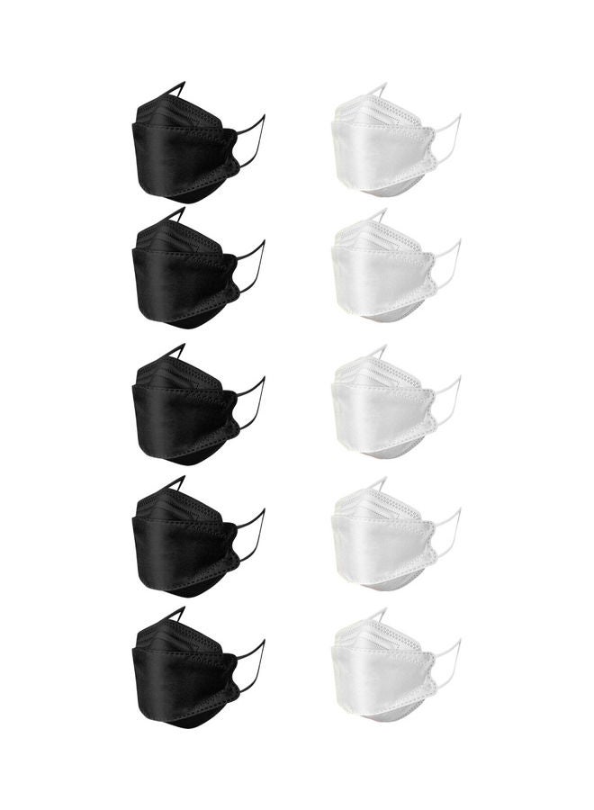 MedOne 10-Piece KF94 Face Mask For Adults Black and White - Image 1