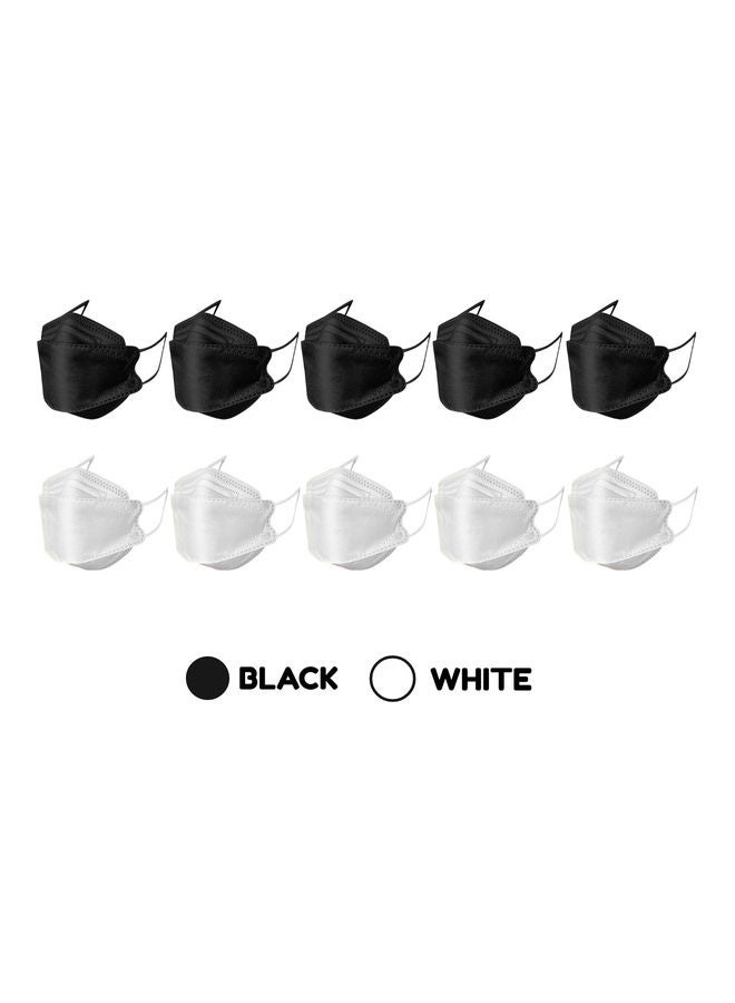 MedOne 10-Piece KF94 Face Mask For Adults Black and White - Image 2