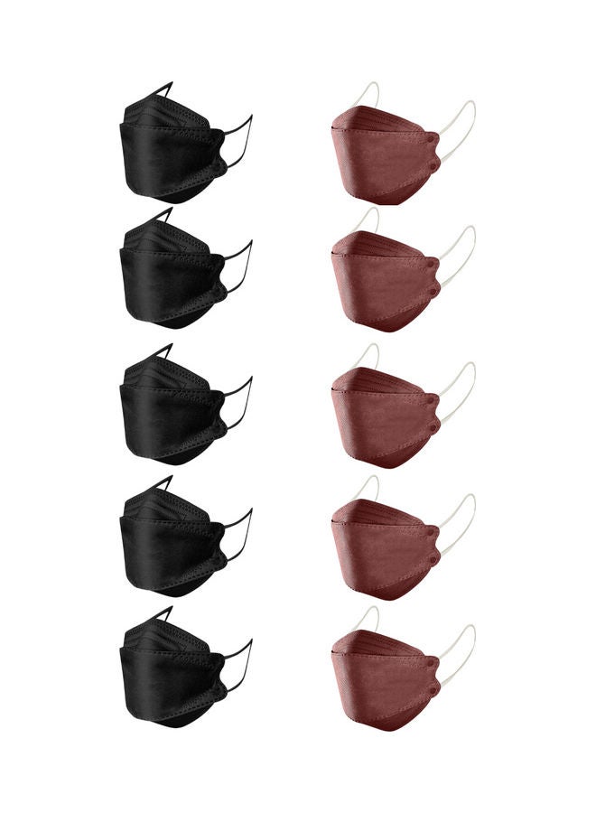 MedOne - 10-Piece KF94 Face Mask For Adults Black and Dark Brown - Image 1