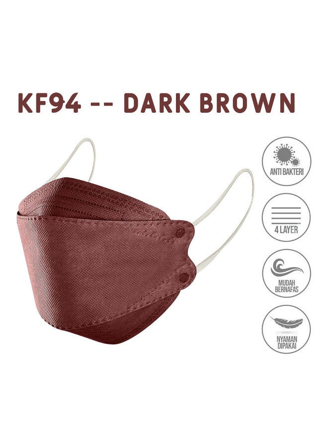 MedOne - 10-Piece KF94 Face Mask For Adults Black and Dark Brown - Image 1