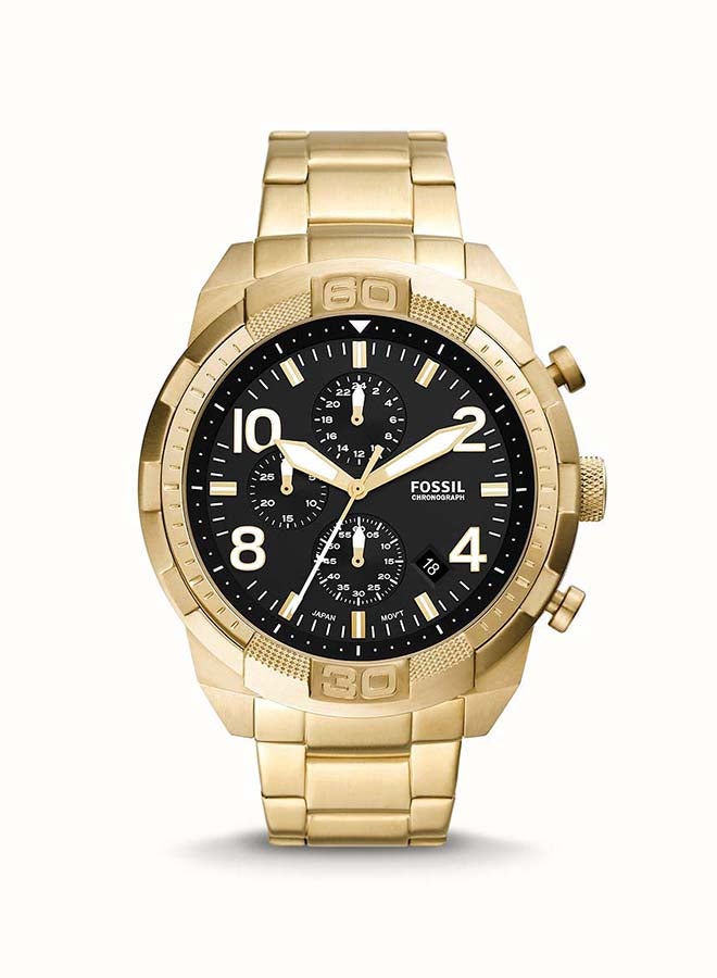 FOSSIL Men's Bronson Stainless Steel Chronograph Wrist Watch FS5877 - 50 mm - Gold  - Image 1