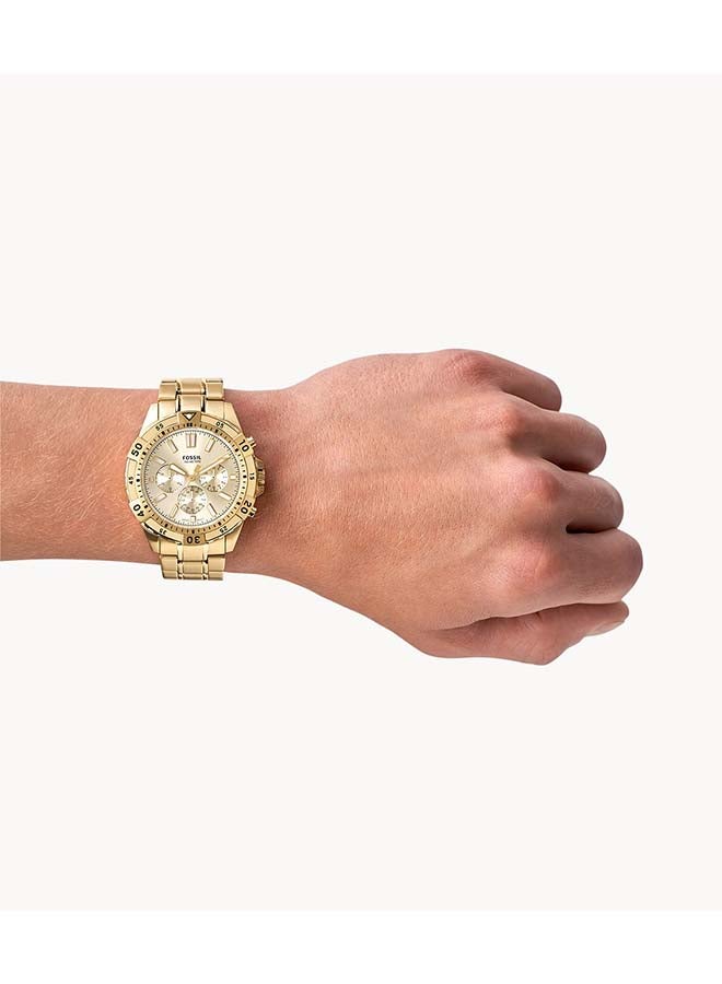 FOSSIL Men's Garrett Stainless Steel Chronograph Wrist Watch FS5772 - 44 mm - Gold  - Image 4