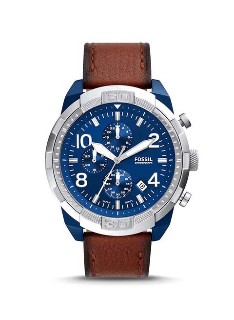 FOSSIL Men's Bronson Leather Strap Chronograph Wrist Watch FS5829