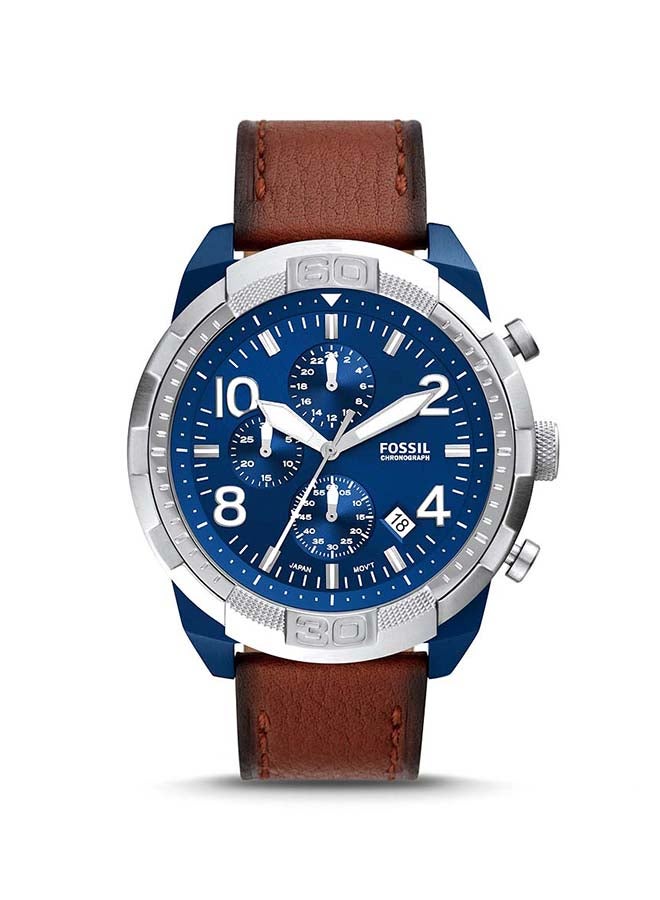 FOSSIL Men's Bronson Leather Strap Chronograph Wrist Watch FS5829 - 50 mm - Brown  - Image 1