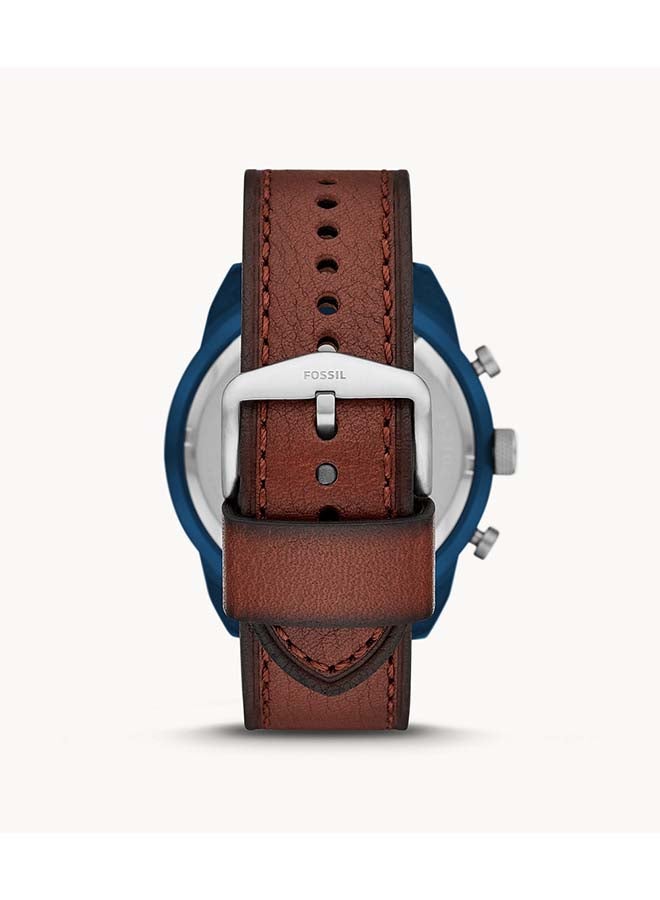 FOSSIL Men's Bronson Leather Strap Chronograph Wrist Watch FS5829 - 50 mm - Brown  - Image 3