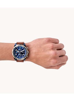 FOSSIL Men's Bronson Leather Strap Chronograph Wrist Watch FS5829 - 50 mm - Brown  - Image 4