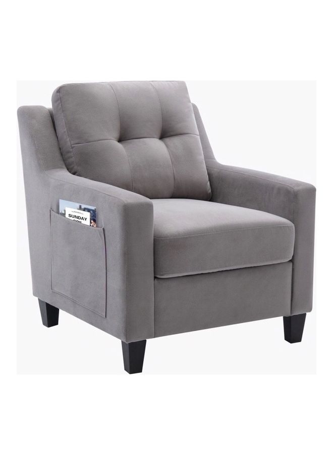 Home Box - Cooper 1-Seater Fabric Sofa Grey 91 x 79cm - Image 1