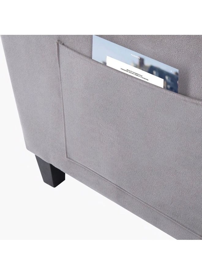 Home Box - Cooper 1-Seater Fabric Sofa Grey 91 x 79cm - Image 1