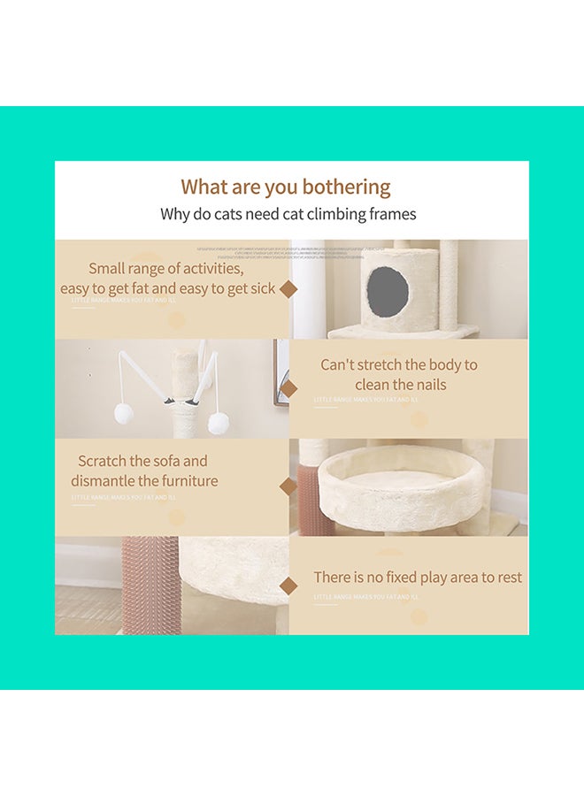 Kidle Cat Climbing Frame Toy Beige 40x40x125cm - Image 4
