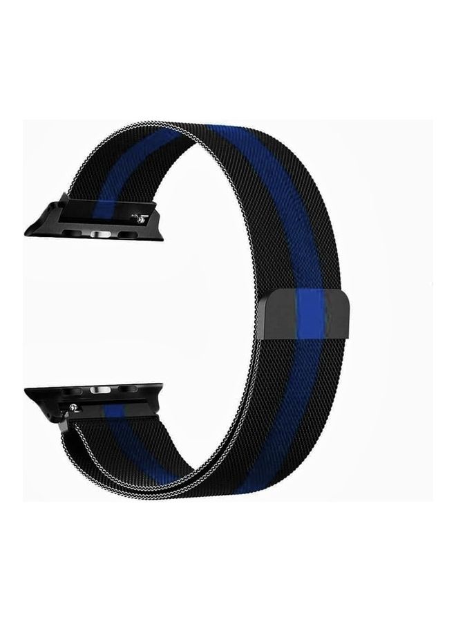 Stainless Steel Milanese Loop Mesh Band for Apple Watch 7/6/SE/5/4/3/2/1 38mm/40mm/41mm Blue/Black