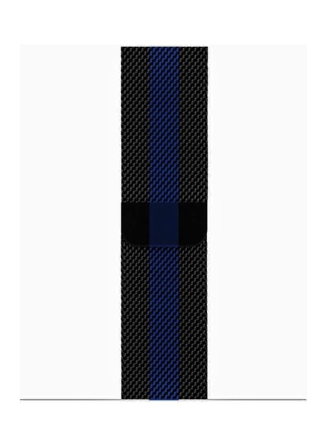 Stainless Steel Milanese Loop Mesh Band for Apple Watch 7/6/SE/5/4/3/2/1 38mm/40mm/41mm Blue/Black