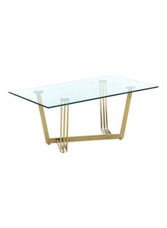homes r us New Steve Dining Table Clear/Gold 180x90x75cm UAE | Dubai ...