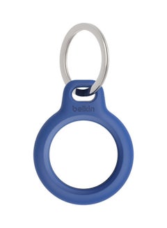 Secure Holder with Key Ring for AirTag Blue
