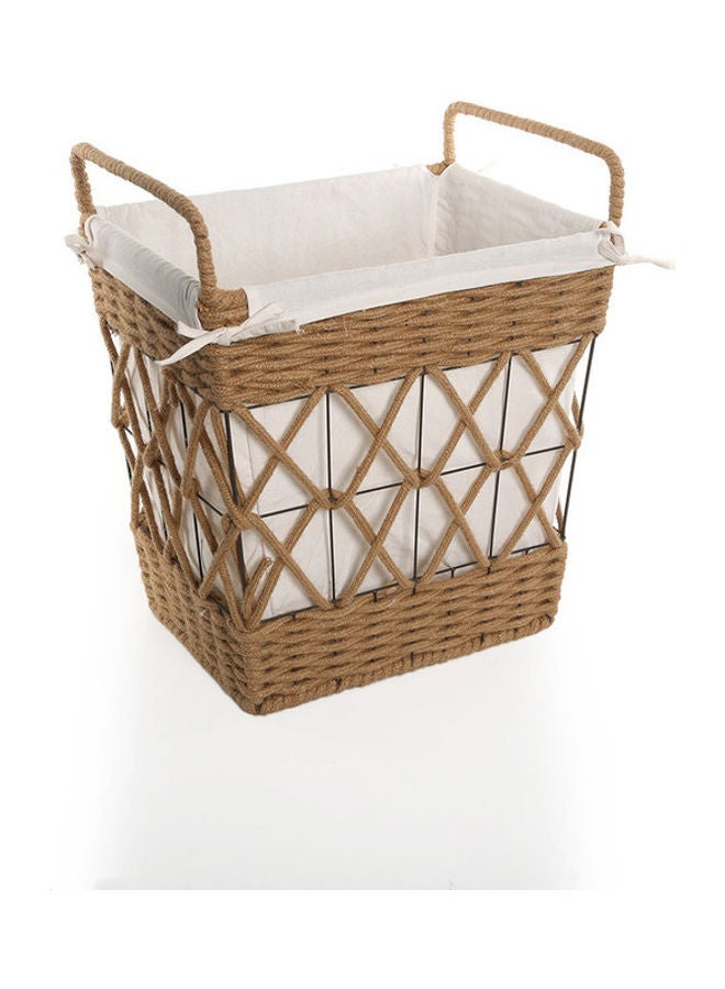 Rectangular Rope Hamper With Lining Natural 43x30x45cm - v1639643425/N52176346A_2