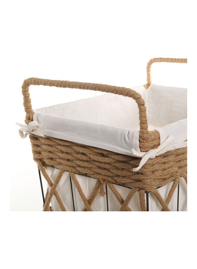 Rectangular Rope Hamper With Lining Natural 43x30x45cm - v1639643425/N52176346A_3