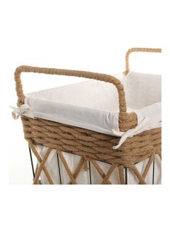 Rectangular Rope Hamper With Lining Natural 53x40x53cm - v1639643514/N52176344A_3