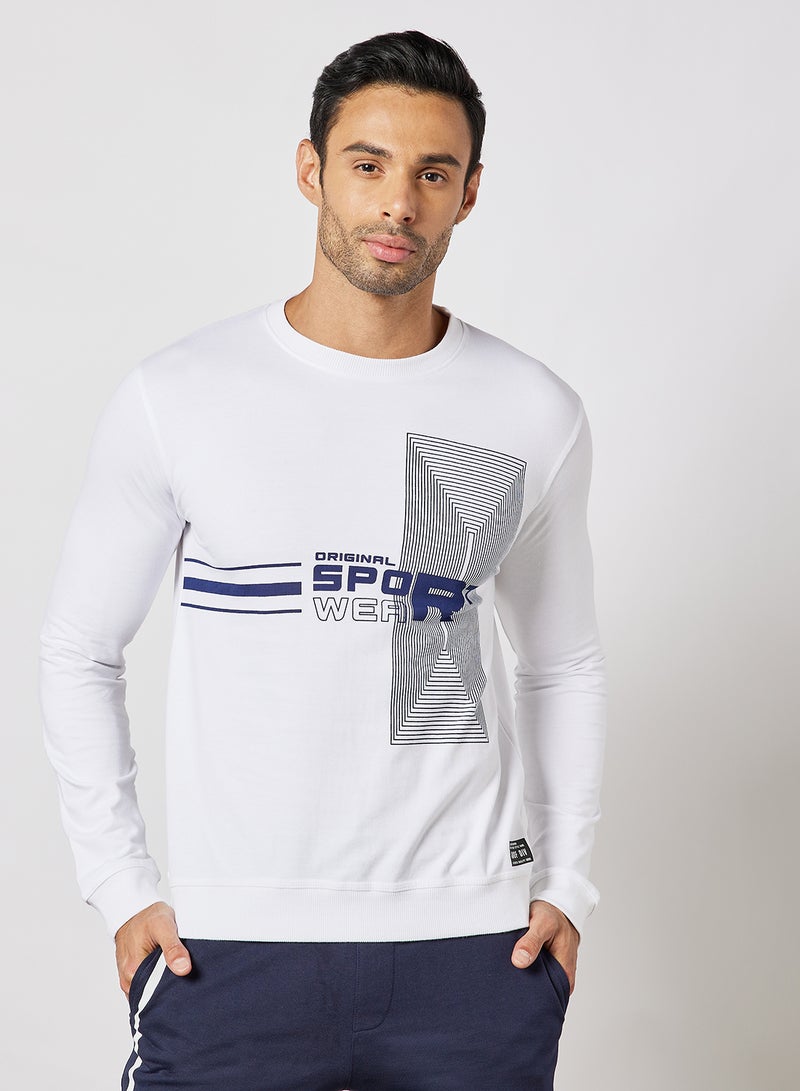 ABOF Regular Fit Sweatshirt White - Image 1