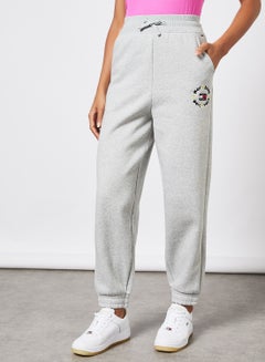 Floral Badge Joggers Grey
