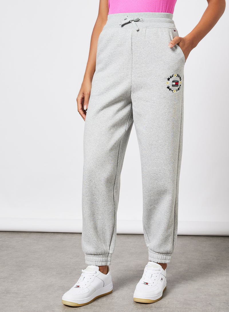TOMMY JEANS - Floral Badge Joggers Grey - Image 1