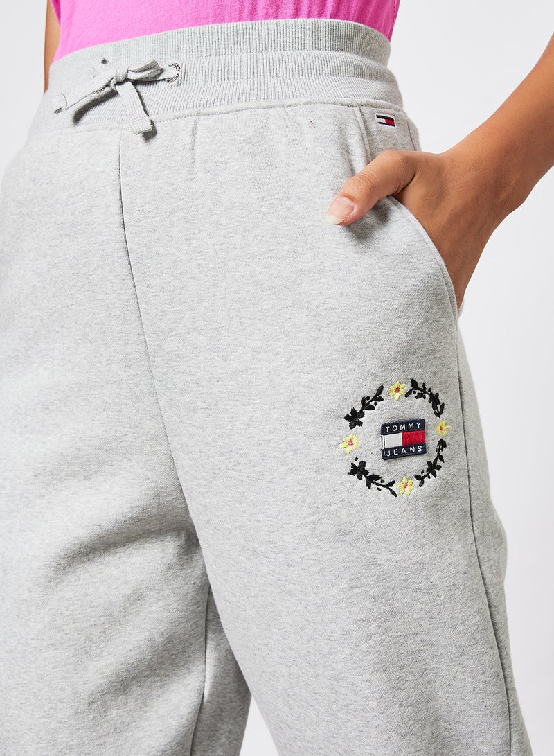 TOMMY JEANS - Floral Badge Joggers Grey - Image 1