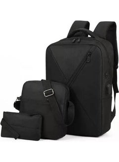 Business Laptop Backpack Travel Rucksack School Bag 3 Pieces Smart Backpack Black