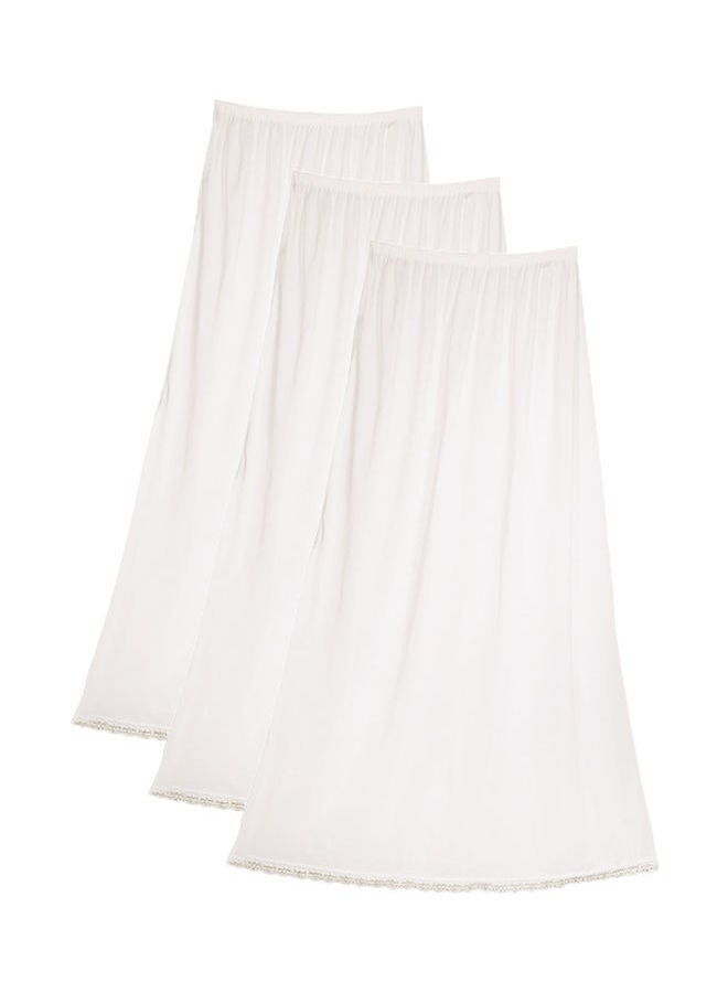 City Rose - 3-Piece Full Length Soft Inner Skirt With Elasticated Waistband Off White - Image 1